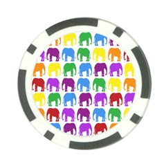 Rainbow Colors Bright Colorful Elephants Wallpaper Background Poker Chip Card Guard (10 Pack) by Simbadda