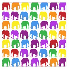 Rainbow Colors Bright Colorful Elephants Wallpaper Background Large Satin Scarf (square) by Simbadda