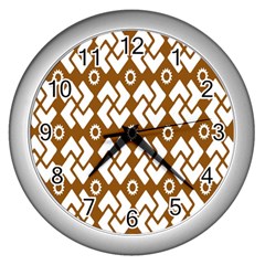 Art Abstract Background Pattern Wall Clocks (silver) 