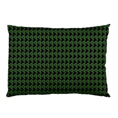 Clovers On Black Pillow Case by PhotoNOLA