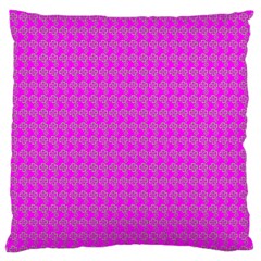 Clovers On Pink Large Cushion Case (one Side) by PhotoNOLA