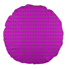 Clovers On Pink Large 18  Premium Round Cushions by PhotoNOLA