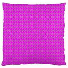 Clovers On Pink Large Flano Cushion Case (two Sides) by PhotoNOLA