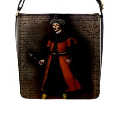 Count Vlad Dracula Flap Messenger Bag (l)  by Valentinaart