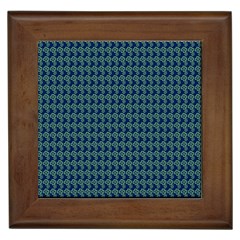 Clovers On Dark Blue Framed Tiles by PhotoNOLA