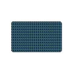 Clovers On Dark Blue Magnet (name Card) by PhotoNOLA