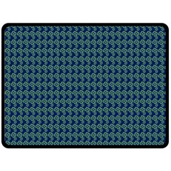 Clovers On Dark Blue Double Sided Fleece Blanket (large)  by PhotoNOLA