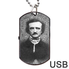 Edgar Allan Poe  Dog Tag Usb Flash (one Side) by Valentinaart