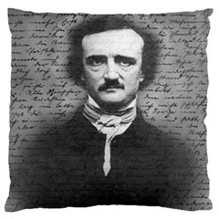 Edgar Allan Poe  Large Cushion Case (one Side) by Valentinaart