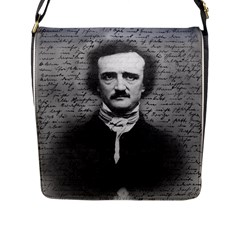 Edgar Allan Poe  Flap Messenger Bag (l)  by Valentinaart