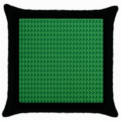 Clovers On Dark Green Throw Pillow Case (black) by PhotoNOLA