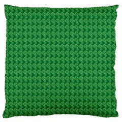 Clovers On Dark Green Large Cushion Case (two Sides) by PhotoNOLA