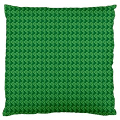 Clovers On Dark Green Standard Flano Cushion Case (two Sides) by PhotoNOLA