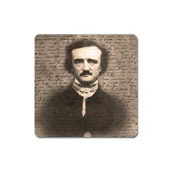 Edgar Allan Poe  Square Magnet by Valentinaart