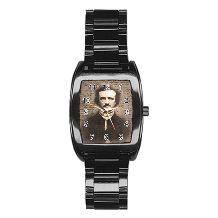 Edgar Allan Poe  Stainless Steel Barrel Watch