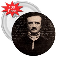 Edgar Allan Poe  3  Buttons (100 Pack)  by Valentinaart