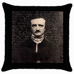 Edgar Allan Poe  Throw Pillow Case (black) by Valentinaart