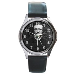 Edgar Allan Poe  Round Metal Watch by Valentinaart