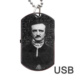 Edgar Allan Poe  Dog Tag Usb Flash (two Sides) by Valentinaart