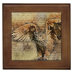 Vintage Owl Framed Tiles by Valentinaart