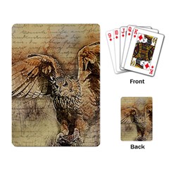 Vintage Owl Playing Card by Valentinaart