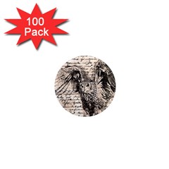 Vintage Owl 1  Mini Magnets (100 Pack) 