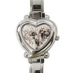 Vintage owl Heart Italian Charm Watch Front