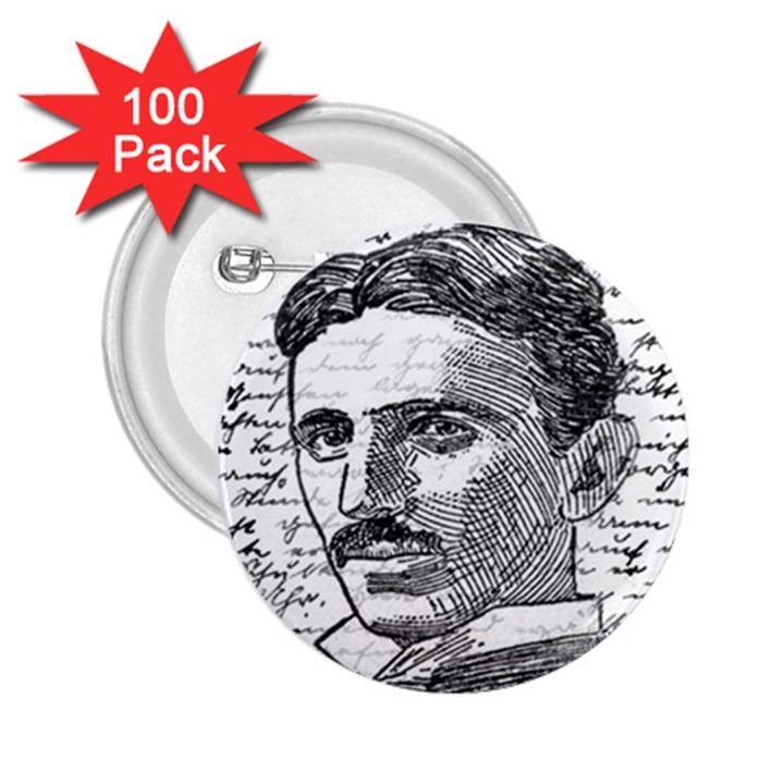 Nikola Tesla 2.25  Buttons (100 pack) 
