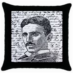 Nikola Tesla Throw Pillow Case (Black) Front