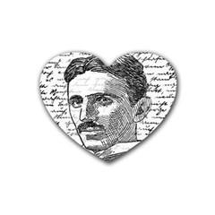 Nikola Tesla Rubber Coaster (heart)  by Valentinaart