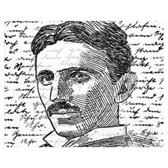 Nikola Tesla Double Sided Flano Blanket (medium)  by Valentinaart