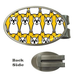 Yellow Owl Background Money Clips (oval)  by Simbadda