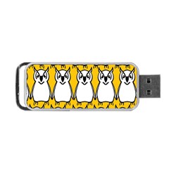 Yellow Owl Background Portable Usb Flash (one Side) by Simbadda