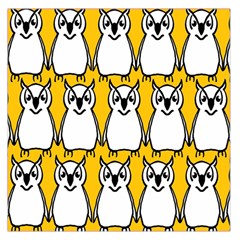 Yellow Owl Background Large Satin Scarf (square) by Simbadda
