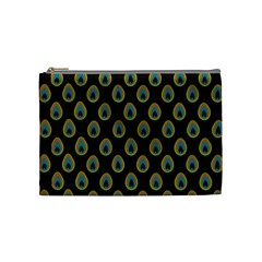 Peacock Inspired Background Cosmetic Bag (medium)  by Simbadda