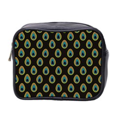 Peacock Inspired Background Mini Toiletries Bag 2-side by Simbadda