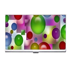 Colorful Bubbles Squares Background Business Card Holders