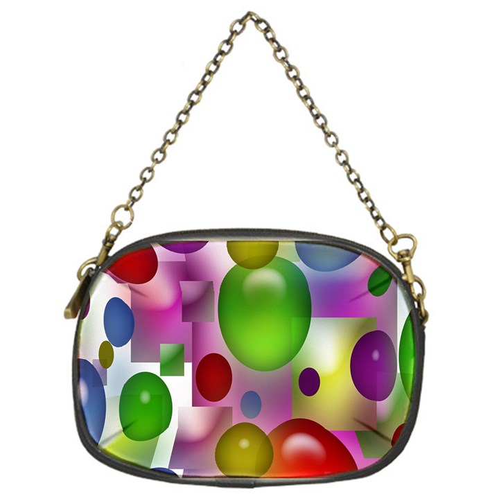 Colorful Bubbles Squares Background Chain Purses (One Side) 