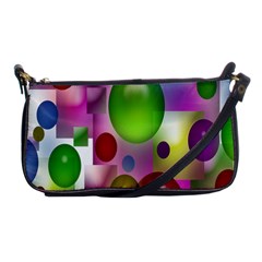 Colorful Bubbles Squares Background Shoulder Clutch Bags