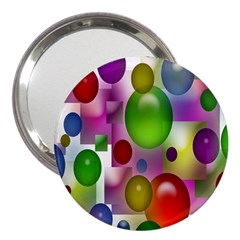 Colorful Bubbles Squares Background 3  Handbag Mirrors by Simbadda
