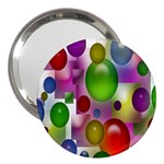 Colorful Bubbles Squares Background 3  Handbag Mirrors Front