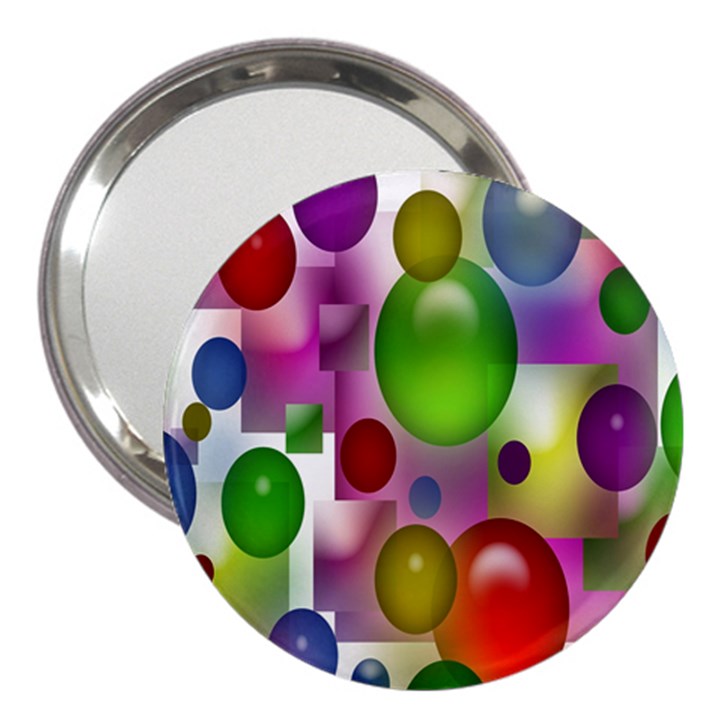 Colorful Bubbles Squares Background 3  Handbag Mirrors