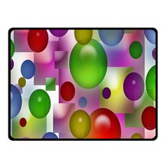 Colorful Bubbles Squares Background Double Sided Fleece Blanket (small)  by Simbadda