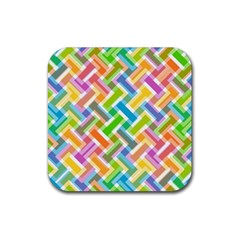 Abstract Pattern Colorful Wallpaper Rubber Coaster (square)  by Simbadda