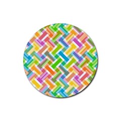 Abstract Pattern Colorful Wallpaper Rubber Coaster (round)  by Simbadda