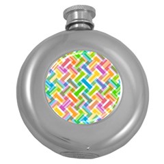 Abstract Pattern Colorful Wallpaper Round Hip Flask (5 Oz) by Simbadda