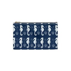 Seahorse And Shell Pattern Cosmetic Bag (small)  by Simbadda