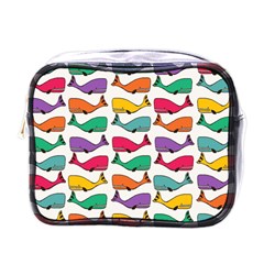 Small Rainbow Whales Mini Toiletries Bags by Simbadda