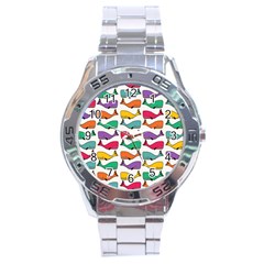 Small Rainbow Whales Stainless Steel Analogue Watch by Simbadda