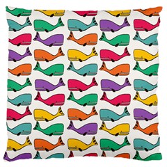 Small Rainbow Whales Standard Flano Cushion Case (one Side) by Simbadda